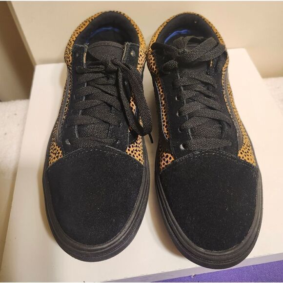 Vans "Comfycush" Old Skool Cheetah Black Suede Sneakers Womens Sz.7/37 Ret $135 - Picture 4 of 9